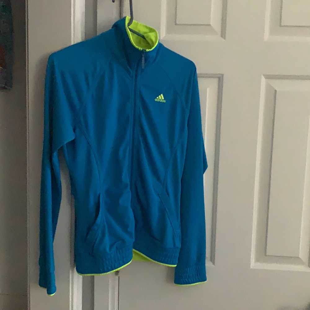 Adidas Women's Blue Zip-Front Athletic Jacket